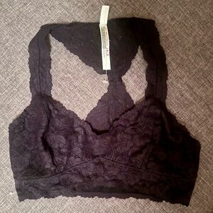 Intimately Free People Galloon Lace Bralette Black Racerback Bra Pullover